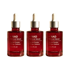 Three bottles of UNDEPLETED + NAD Renewal Serum